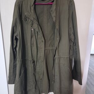 Forever 21 Olive Utility Zip-Front Jacket